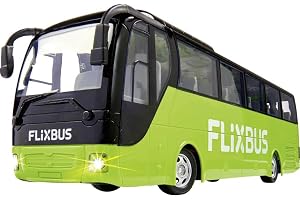 Carson 500907342 FlixBus 2,4 GHz – 100% färdig, leksaksbuss, leksaksbil, fjärrstyrd bil, för barn från 8 år, restid ca 60 min, färgglad