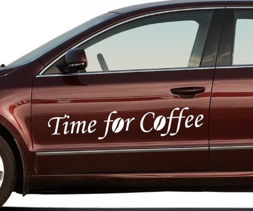 Auto Aufkleber Time for Coffee Kaffee Bohnen Dekoration Tattoo Sticker 5Q801, Farbe:Braun Matt;Breite vom Motiv:200cm