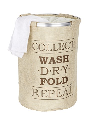 Wenko 62089100 Ringo Wäschesammler-/Korb, Fassungsvermögen 68 L, Polyester, 40 x 40 x 54 cm, beige - 2