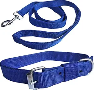 Body Building 1 inch Blue Dog Belt/Dog Collar Belt 1.5m-2m lengthy Dog Collar & Leash for All Type of Breed Dogs.