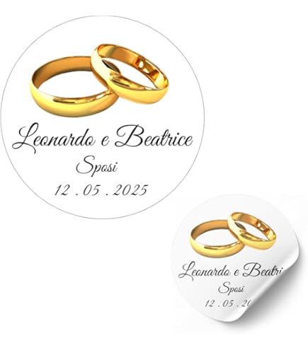 100 Adesivi Cuore Personalizzati Matrimonio - Con Nome E Data Per Bomboniere - Foto 6