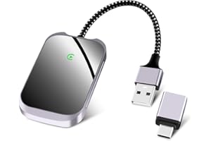 HENLSON Wireless Carplay Adapter für Apple,2024 Neueste Wandelt Verdrahtete in Drahtlose Carplay Dongle, für Autos ab 2015,für iPhone iOS 10+,Direct Plug & Play, 5GHz Wi-Fi USB C/A, Schwarz