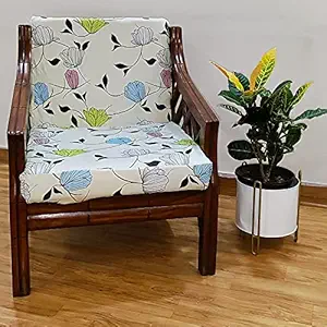 BRICK HOME Stretchable Sofa Seat Cover 10 Seater Floweret Printed Sofa Seat Cover Elastic, 21 X 21 Inches ( Pack of 10 )