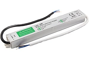 LEDSone DC 12V IP67 15W LED Power Supply Driver, 1.25A Waterproof AC 90-250V Flicker-free output Transformer for Led Strip Module Power supply and Outdoor Lighting. (Dc12V 15W 1.25A)