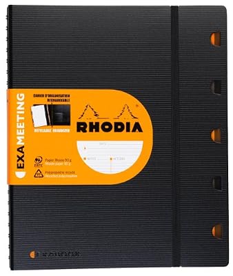 Rhodia Recharge ExaMeeting RHODIACTIVE A5+ 160 pages microperforées et pré-imprimées "Date + Notes + Action" 90g