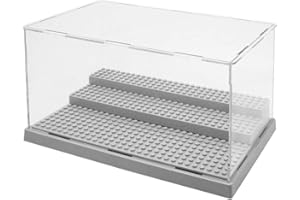 BUOSHA HEITIGN Vitrina De Acrílico De 3 Pasos, Caja De Presentación De Modelo De Juguetes Para Bloques De Construcción De Ladrillos De Minifiguras, Vitrina De Placa Caja De Acrílico A Prueba De Polvo Vitrina