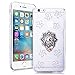 Produktbild SMART LEGEND iPhone 6/6S(4.7") Weiche Silikon Bumper & Transparent Hart Backcover Schutzhülle Bling Diamant Strass Hülle mit Glitzer Metall Ring Ständer Stand 360 Grad Blume Muster Handyhülle Crystal Kirstall Clear Etui Ultra Slim Design Glatt Durchsichtig Weich TPU Handy Tasche Case Silicon Dünne Schale