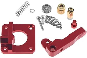 Twotrees CR-10 Extruder, Aluminum MK8 Drive Feed 3D Printer Extruder Kit for Creality CR-10, CR-10S, CR-10S4, CR-10S5, RepRap Prusa i3, Ender 3 / 3Pro (Red, Left)