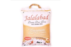 Jalalabad Sela Basmatiris 10 KG - Extra långkornigt och aromatiskt | Autentiskt indiskt och pakistanskt doftande ris | Perfekt för biryani, pilaff, curry och rätter med Kajal-klistermär
