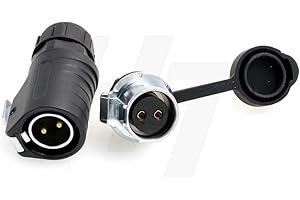 HANGTON CONNECT HangTon LP20 - Connettore di alimentazione impermeabile a 2 poli, per paratia industriale, maschio, presa a pannello femmina per porta solare