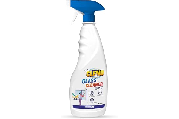Cleno Glass Cleaner Spray Cleans Tabletops/Mirrors/Glass-Windows/Fridge/Oven/Kitchen Cabinets/Furniture/Car Windows- 450ml (Ready to Use)