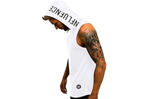 HOTCAT Camiseta con Capucha de Tirantes Deportes para Hombre, Tops Camisa sin Mangas de Verano Fitness Tirantes Muscle Estampado