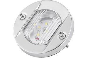 KEENSO LED de acero inoxidable de 12 V a prueba de agua Marine Boat Light Ancla de navegación LED Luces de popa Luz de popa para yates, luces de señalización de vela de acero inoxidable blanco