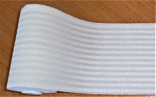 EAB Elasticated Adhesive Bandage 7.5cm x 2.6m x 2 Rolls un-Stretched White bi lateral Adhesive for Better Strapping of Joints and Moving Parts Unlike Regular EAB which is has 100% Adhesive Backing