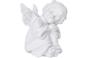 HNONOXY Entzückende Engelsskulptur, Cherubs Angels Figur, Schlafende Engelsfigur Skulptur, Kleine Statuen Schlafender Engel, Weiß Harz Engels Statue Figuren Deko, für Indoor Outdoor Home Garden Dekoration