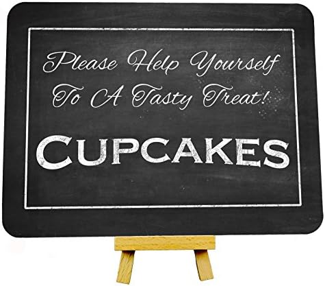 Chalkboard Style Wedding Cupcake Table Metal Sign With Stand