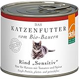 defu Bio Nassfutter Rind für Katzen Gluten und Getreidfrei 200 g, 12er Pack (12 x 200 g)