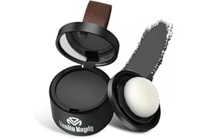 LOPHE Ansatzpuder - Haaransatz Ausbessern & Haarausfall Abdecken, Haaransatz Puder, Langanhaltend Haaransatz Puder für Frauen und Männer, Haarfasern/Haartopper Alternative (Schwarz)