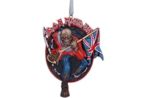 Nemesis Now Iron Maiden Trooper wisząca ozdoba 8,5 cm, żywica, czerwona, oficjalnie licencjonowany produkt Iron Maiden, Eddie Iron Maiden, odlewany z najlepszej żywicy, fachowo ręcznie malowany