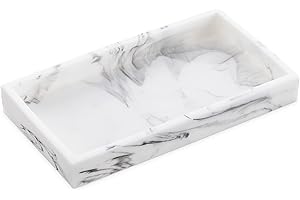 Navaris Taca na biżuterię z białego marmuru, 23,5 x 12,5 cm, organizer na naczynia, dekoracyjny uchwyt do łazienki, toaletki, biurka, świecy