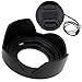 Price comparison product image Fotodiox Lens Hood Kit for Sony E PZ 16-50mm F3.5-5.6 OSS E-mount Power Zoom Lens with Tulip Flower Lens Hood with Inner Pinch Lens Lens Cap for Sony A5000, A5100, A6000, NEX-5T, NEX-6 Camera Kit Lenses-Black