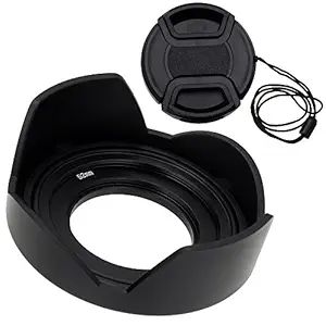 Fotodiox Reversible Lens Hood Kit for Sony E PZ 16-50mm F3.5-5.6 OSS E-Mount Power Zoom Lens, Reversible Tulip Flower Hood w/Cap f/Sony Kit Lenses