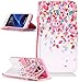 Produktbild Roreikes Hülle Muster Blume Strap Lanyard Wallet Cover Tasche Bunte Retro PU Leder Flip Case Handytasche Muster Schutz Hüllen im Bookstyle Handyhülle Ledertasche mit Stand Funktion Kartenfächer Magnetverschluss Magnet Etui Schale Schutzhüllen für Samsung Galaxy S7 Edge
