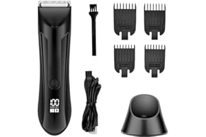 ILESTDG Thomyle - Thomyle Tondeuse, Tondeuse Intime Homme Tondeuse Corps Homme, Thomy Rasoir Étanche Wet & Dry Avec Socle De Recharge, Tondeuse À Balles Pour Homme, Pubis Et Corps Pour Homme (Noir)