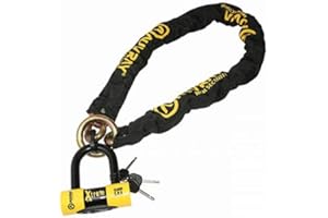 AUVRAY Antivol a chaine Auvrau Xtrem 1,20m Lasso Maillon Diam 13,5mm avec U Xtrem mini Diam 16mm (Classe S.R.A. Chaine + U)