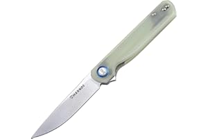 HARNDS Wind Coltello Pieghevole Tascabile Lama in Acciaio Sandvik con Manico G10, Coltello Serramanico Integrato Cuscinetto a Sfere per Caccia, Campeggio, Sopravvivenza(Giada Verde)