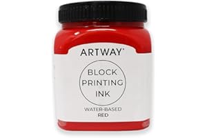 Artway Inchiostro Premium per la Stampa a Blocchi - 250ml - Rosso - Ideale per la Stampa a Rilievo, a Blocchi e su Linoleum