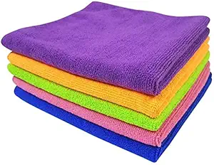 Sheen 330 GSM Proper Weight Microfiber Vehicle Wash and Dry cloth (30x40 cm) - Pack of 5