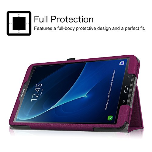Fintie Samsung Galaxy Tab A 10.1 Hülle – Slim Fit Folio Kunstleder Schutzhülle Case Cover Tasche für Samsung Galaxy Tab A 10,1 Zoll T580N / T585N Tablet (2016 Version) mit Auto Schlaf / Wach Funktion, Lila - 6
