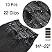 Price comparison product image 14"-22" Lace 100% Real Remy Clip In Human Hair Extensions 10 Pieces Thick Double Weft 120g Full Head (1#, Jet Black, 16 Inch)