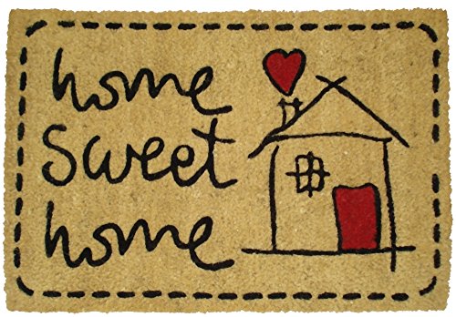 Koko Dormats Felpudo para Entrada de Casa Original, Sweet Home, Fibra de Coco y PVC, 40x60cm