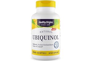 Healthy Origins, Natural Ubiquinol avec Kaneka QH, 100mg, Hautement Dosé, 60 Capsules molles, Testé en Laboratoire, Sans Gluten, Sans Soja, Sans OGM