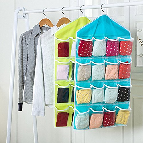Hrph 16 Taschen faltbare Garderobe hängende Taschen Socken Briefs Organizer Kleidung Aufhänger-Wandschrank Schuhe Unterhos Aufbewahrungstasche - 5