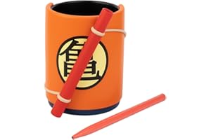 GRUPO ERIK Lapicero escritorio Goku - Figuras Dragon Ball Manga : Portalápices escritorio con Boligrafo - Oganizador escritorio | Accesorio anime papelería - Decoracion habitacion juvenil