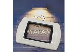 TOT ELECTRIC Placche compatibili su supporti Living International e Light 3 4 7 posti moduli vari colori (3 posti, Bianco)