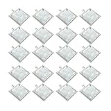 Silber Anhänger: 20 Stück quadratisches Tablett Anhänger in Silber, 20 Stück 25 mm klar Glas Cabochon Retro Glaskuppel, Total 40 Stück.