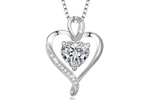 LAVUMO Collares Mujer Amor Colgante de Corazón Oro Rosa Plata de Ley 925 Collares Mujer Joyas Regalos para Esposa, Mamá Novia Cumpleaños Navidad Aniversario día San Valentín Regalo