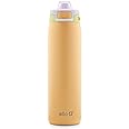 Ello Pop & Fill 22oz Stainless Steel Water Bottle with Quick Fill Technology, Double Walled and Vacuum Insulated Metal, Leak Proof Locking Lid, Sip and Chug, Reusable, BPA Free, Sunset Meadow