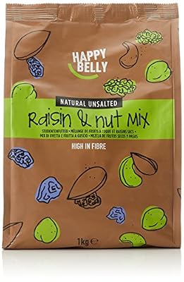 Happy Belly Marque Amazon - Happy Belly Mélange de fruits à coque et raisins secs, 1Kg