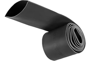 Unifizz Gaine thermorétractable 35 mm de diamètre 57 mm de largeur plate Rapport 2:1 - 1 m - Noir