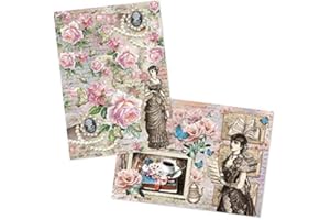 Ideen mit Herz - 2 hojas papel de arroz de precioso decoupage, DIN A4, 2 diseños diferentes, vintage, Navidad, etc.