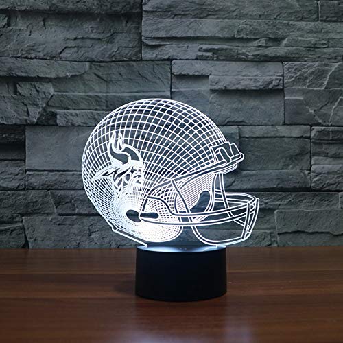Preisvergleich Produktbild Hauptbeleuchtung-Fußball-Hut Minnesota Vikings 3D beleuchtet bunte Note geführte Lichter