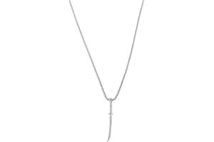 Akitsune Wisiorek Gladius z łańcuszkiem 90 cm, naszyjnik damski, ze stali nierdzewnej, japońska katana, stylowy - srebrny matowy czarny złoty