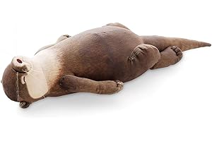 LICHENGTAI 40cm Bambola Di Lontra Carina, Poggiapolsi Peluche a Forma di Lontra Imbottitura per Il Polso Farcito Morbide Lontre Supine Astuccio per Matite in Cotone con Lontra Carino Cuscino da Polso Cuscino