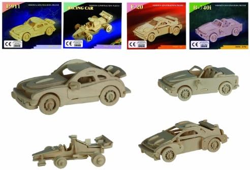 WW Global Boy Children Boys Child - Educational &amp; Fun, 3D Wooden Car Puzzle - B - 740I - Fantastic Christmas Xmas Top Up, Stocking Filler Gift Games &amp; Toys Age 5+ - One Supplied