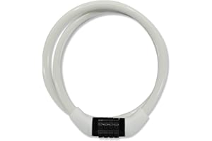 Crazy Safety Candado de Bicicleta | Candado de Código Resistente a la Intemperie| Fácil de Usar| Candado de cable de acero| Candado para Bicicletas de Niñas y Niños| Accesorios para Bicicletas Blanco